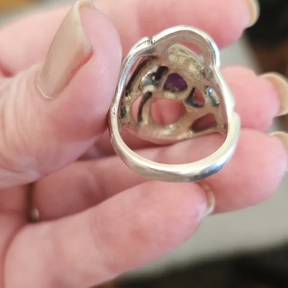 OOAK Amethyst Artisan ring/sterling silver FIRM PRICE - Picture 5 of 10